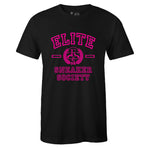 Black Crew Neck ELITE SNEAKER SOCIETY T-shirt to Match Ambush x Nike Dunk High Lethal Pink