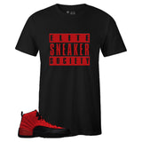 Black Crew Neck Elite Sneaker Society T-shirt to Match Air Jordan Retro 12 Reverse Flu Game