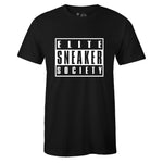 Black Crew Neck ELITE SNEAKER SOCIETY T-shirt to Match Nike SB Dunk Low Black White