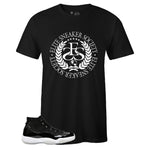 Black Crew Neck ELITE SNEAKER SOCIETY T-shirt to Match Air Jordan Retro 11 Jubilee