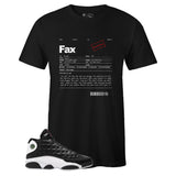 Black Crew Neck FAX MOTIVATION T-shirt to Match Air Jordan Retro 13 Reverse He Got Game