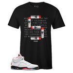 Black Crew Neck FIVE T-shirt to Match Air Jordan Retro 5 Fire Red