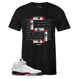 Black Crew Neck FIVE T-shirt to Match Air Jordan Retro 5 Fire Red
