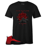 Black Crew Neck FUTURE T-shirt to Match Air Jordan Retro 12 Reverse Flu Game