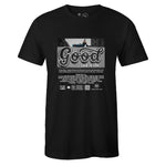 Black Crew Neck GOOD LUCK IN LIFE Graphic Novelty T-shirt