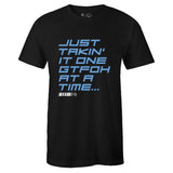 Black Crew Neck GTFOH T-shirt to Match Air Jordan Retro 1 University Blue