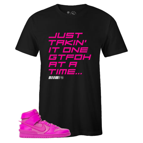 Black Crew Neck GTFOH T-shirt to Match Ambush x Nike Dunk High Lethal Pink