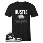 T-shirt to Match Air Jordan 1 Retro 85 Black-White - Hustle Black Sneaker Tee