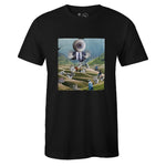 Black Crew Neck KEEP OUT Graphic Novelty T-shirt