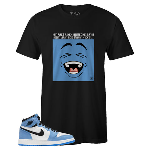 Black Crew Neck LOL T-shirt to Match Air Jordan Retro 1 University Blue