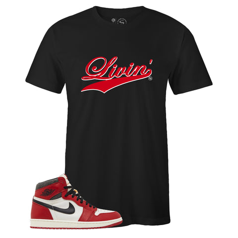 T-shirt to Match Air Jordan 1 Retro Lost And Found - Livin Black Sneaker Tee