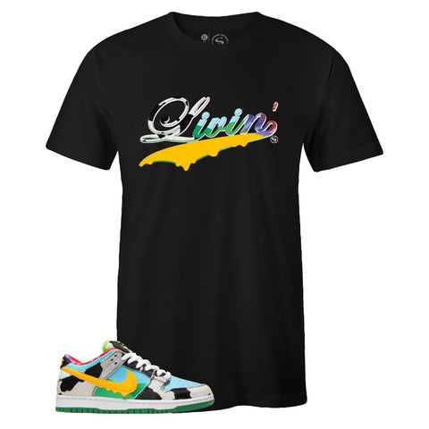 Black Crew Neck LIVIN' T-shirt to Match Nike SB Dunk Low Chunky Dunky