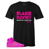 Black Crew Neck MAKE MONEY T-shirt to Match Ambush x Nike Dunk High Lethal Pink