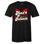 Black Crew Neck MAX'N AND RELAXIN T-shirt to Match Air Max 90 Reverse Duck Camo