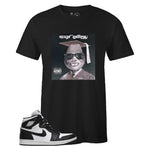 Sneaker T-shirt to Match Air Jordan 1 Retro 85 Black-White - Moon Energy