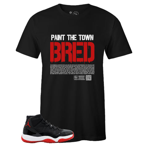 Black Crew Neck PAINT THE TOWN T-shirt to Match Bred 11