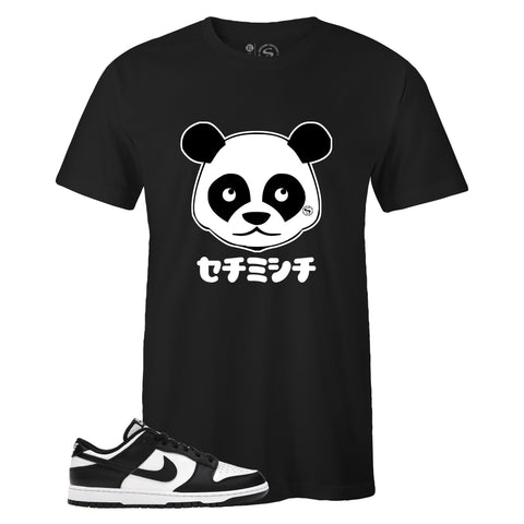 T-shirt to Match Nike SB Dunk Low Panda - Big Face Black Sneaker Tee