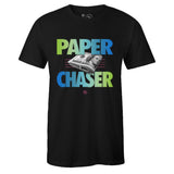 Black Crew Neck PAPER CHASER T-shirt To Match Air VaporMax Plus Aurora Green
