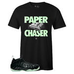 Black Crew Neck PAPER CHASER T-shirt To Match Air Foamposite One All-Star