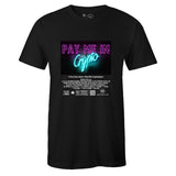 Black Crew Neck PAY ME IN CRYPTO Graphic Novelty T-shirt
