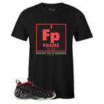 Black Crew Neck PERIODIC T-shirt To Match Air Foamposite Pro Laser Crimson