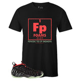 Black Crew Neck PERIODIC T-shirt To Match Air Foamposite Pro Laser Crimson