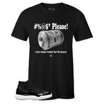 Black Crew Neck PLEASE T-shirt to Match Air Jordan Retro 11 Jubilee