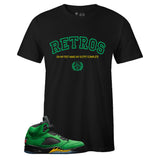 Black Crew Neck RETROS T-shirt to Match Air Jordan Retro 5 Oregon Ducks