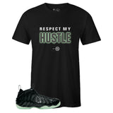 Black Crew Neck RESPECT MY HUSTLE T-shirt To Match Air Foamposite One All-Star
