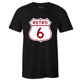 Black Crew Neck ROAD SIGN T-shirt to Match Air Jordan Retro 6 Carmine