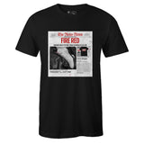 Black Crew Neck RETRO NEWS T-shirt to Match Air Jordan Retro 5 Fire Red