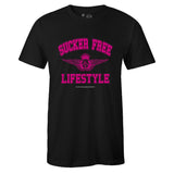 Black Crew Neck SUCKER FREE LIFESTYLE T-shirt to Match Ambush x Nike Dunk High Lethal Pink