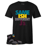 Black Crew Neck SAME ISH DIFFERENT J's T-shirt To Match Air Jordan Retro 7 Bordeaux