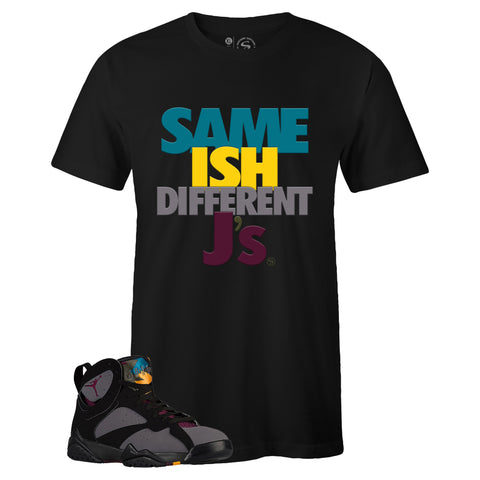 Black Crew Neck SAME ISH DIFFERENT J's T-shirt To Match Air Jordan Retro 7 Bordeaux