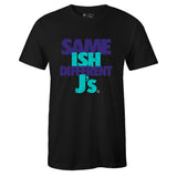 Black Crew Neck SAME ISH DIFFERENT J's T-shirt to Match Air Jordan Retro 5 Alternate Grape