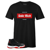 Black Crew Neck SNKR RICH Box Logo T-shirt to Match Bred 11