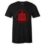 Black Crew Neck SNKR RICH T-shirt to Match Air Jordan Retro 12 Reverse Flu Game