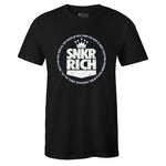 Black Crew Neck SNKR RICH T-shirt to Match Air Jordan Retro 14 Hyper Royal