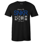 Black Crew Neck SNKR RICH T-shirt to Match Air Jordan Retro 3 Blue Cement