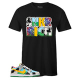 Black Crew Neck SNKR RICH T-shirt to Match Nike SB Dunk Low Chunky Dunky