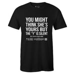 Black Crew Neck SILENT Graphic Novelty T-shirt