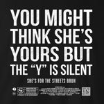 Black Crew Neck SILENT Graphic Novelty T-shirt