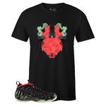 Black Crew Neck GUNS IN SMOKE T-shirt To Match Air Foamposite Pro Laser Crimson