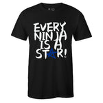 Black Crew Neck STAR T-shirt to Match Air Jordan Retro 14 Hyper Royal