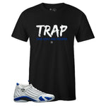 Black Crew Neck TRAP T-shirt to Match Air Jordan Retro 14 Hyper Royal