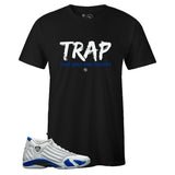 Black Crew Neck TRAP T-shirt to Match Air Jordan Retro 14 Hyper Royal