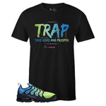 Black Crew Neck TRAP T-shirt To Match Air VaporMax Plus Aurora Green
