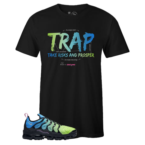 Black Crew Neck TRAP T-shirt To Match Air VaporMax Plus Aurora Green