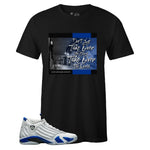 Black Crew Neck TAKE OVER T-shirt to Match Air Jordan Retro 14 Hyper Royal