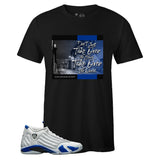 Black Crew Neck TAKE OVER T-shirt to Match Air Jordan Retro 14 Hyper Royal